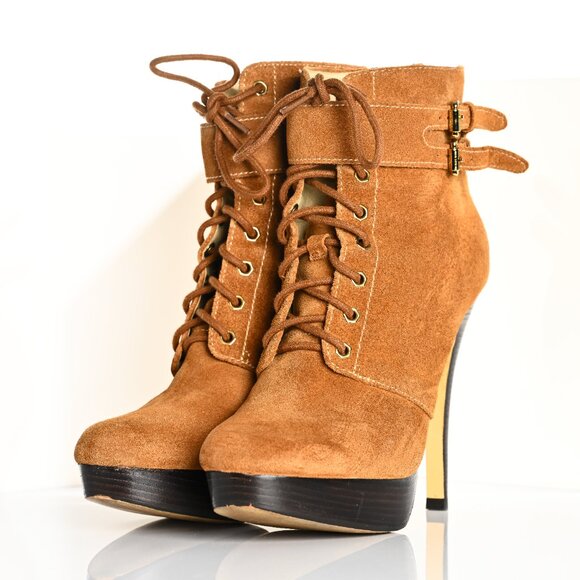 Michael Kors Vanessa Bootie in Genuine Dark Caramel Suede Size 7.5 - Picture 4 of 11